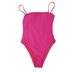 NEW Relleciga One Piece Swimsuit Medium Pink High Cut Bathing Suit Barbiecore
